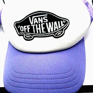 Vans Off The Wall Trucker Hat – Purple + White With Purple Mesh Snapback Cap